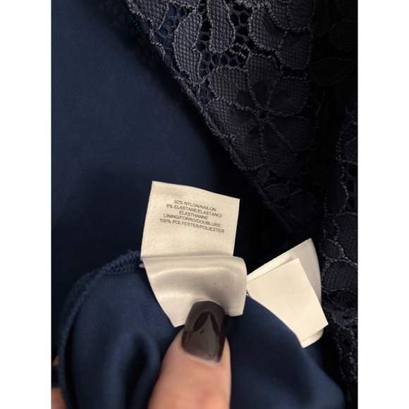 Nine West Blue Lace Bell Sleeve Sheath Dress – Size 14 - Picture 6 of 6